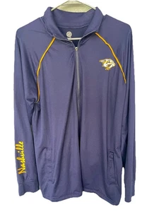 Nashville Predators Jacket Men NHL Hockey Athletic Full Zip Blue Yellow XL - Picture 1 of 7