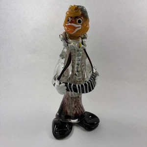 Vintage Murano Italien mundgeblasene Kunst Glas Clown Figur Akkordeon 9 Zoll - Bild 1 von 6
