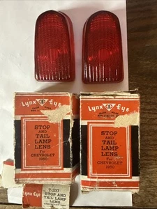 Pair of 1950 Chevrolet Glass Tail Lights Lenses w boxes - Picture 1 of 3