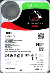 ST10000NE0008 P/N: 2JM101-500 F/W: EN01 S/N: ZPW0H 10 TB OCT 2020 TAILANDIA - Imagen 1 de 2