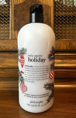 Philosophy Very Merry Holiday Shampoo, Shower Gel & Bubble Bath With Pump 32 OZ - Image 1 of 2