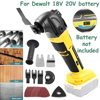 Cordless Oscillating Multi Tool +Accessories 6 Speeds For Dewalt 18V 20V Battery