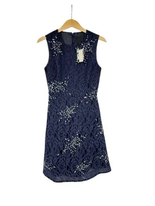 J Crew Collection dunkelblau Spitze Strass verziert Abendkleid Damen 00 - Bild 1 von 9