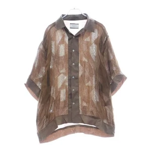 TAAKK 24SS Rayon Cupra Shirt Open Collar Short Sleeve Brown Ta24ss-sh059 Used 36 - Picture 1 of 9