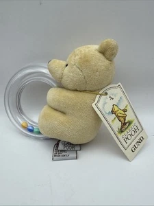 Anello classico Winnie the Pooh peluche Gund plastica sonaglio giocattolo bambino TAG - Foto 1 di 5