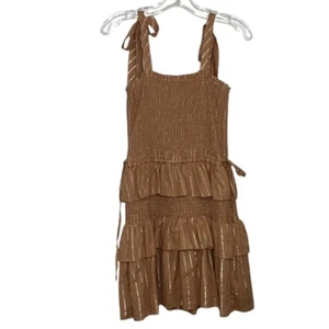 House of Harlow 1960 Corinne mauve gold ruffle tiered mini dress size XS - Picture 1 of 14