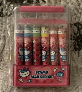Juego de marcadores de estampillas de Hello Kitty Sanrio 2004 vintage nuevo - Imagen 1 de 4