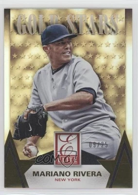 2015 Panini Elite Gold Stars Gold /25 Mariano Rivera #24 HOF - Image 1 of 2