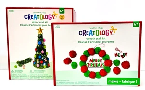 2 Creatology Craft Kits Christmas Tree w Lights + Pom Pom Wreath  Ages 6+ New - Picture 1 of 9