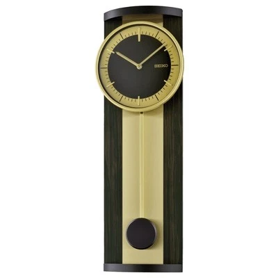 Seiko Black & Gold Pendulum Wall Clock QXC244G RRP £205.00 - Image 1 of 4