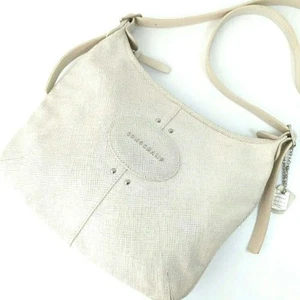 Longchamp Schultertasche Handtasche Quadri Leder cremeweiß authentisch - Bild 1 von 24