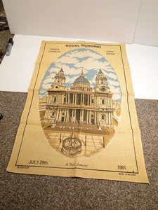 Royal Wedding Prince Charles Lady Diana St. Paul's Cathedral Linen Towel - Picture 1 of 4