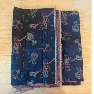 1 Yard Jacquard Golf Tapestry Upholstery Fabric 54" Wide Cotton Remnant  - Picture 1 of 4