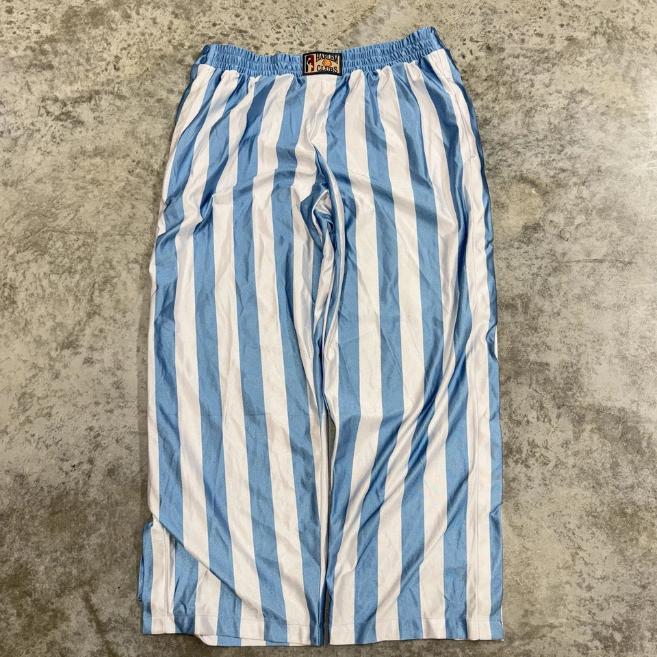 Calça Dream USA Masculina 2XL Azul Branca Listrada Snap y2k Baggy Hip Hop Harlem Clubs - Imagem 1 de 4