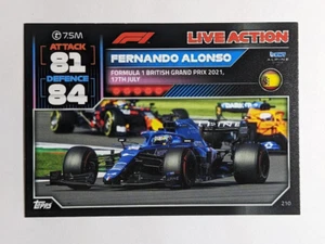 2022 Topps Turbo Attax F1 Formula 1 Fernando Alonso LIVE ACTION #210 - Picture 1 of 2