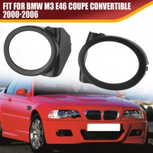 JUEGO DE 1 PAR DE ANILLOS ANTINIEBLA PLÁSTICO NEGRO PARA BMW E46 M3 PARACHOQUES - Imagen 1 de 10