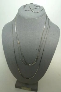 Estate Lot of 4 Silver KOREA Necklaces 2 Bracelets  - Picture 1 of 4
