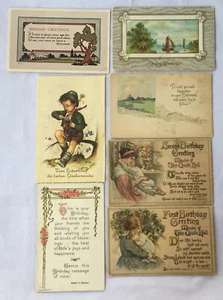 Postkarten Lot 7 Geburtstag 1917-1963 unbespielt 1 geprägt - Bild 1 von 2