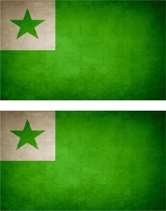 2x Autocollant sticker drapeau vintage vieilli esperanto - Picture 1 of 1