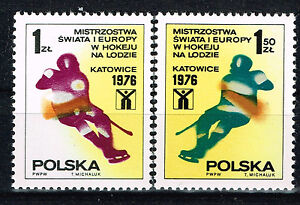 Poland Sport Hockey World Cup Lodz set 1976 MNH