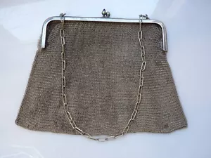 BOLSO DE NOCHE ANTIGUO/DE COLECCIÓN MALLA MALLA MALLA MALLA MALLA DAMAS TONO PLATA - Imagen 1 de 6