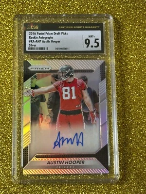 CSG 9.5 2016 PANINI PRIZM AUSTIN HOOPER AUTOGRAPHED SILVER PRIZM AUTO (CSG 10) - Image 1 of 4