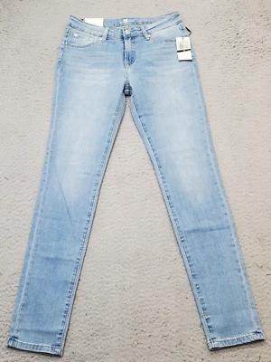 Pantalones de mezclilla ajustados 7 For All Mankind juveniles 14 azules con bigotes elásticos definitivos Foto 1 de 4