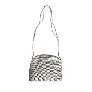 Vintage Whiting And Davis Women's Ivory Metal Mesh Shoulder Bag Sz S - Picture 1 of 13