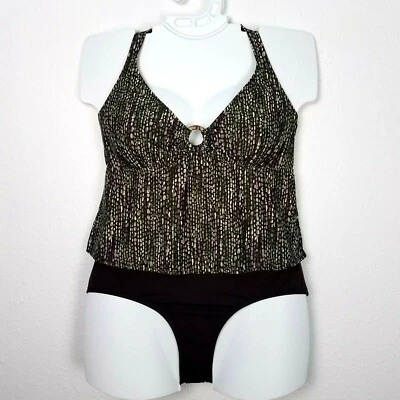 Traje De Baño MERONA Tankini 20 20W Marrón Verde Púrpura Multicolor 2 Piezas   Foto 1 de 4