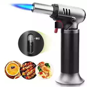 Kitchen Culinary Refillable Blow Butane Torch Lighter for Desserts BBQ Cooking - Picture 1 of 8
