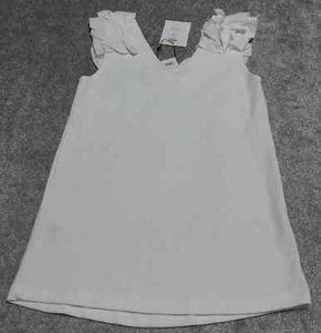 Canotta donna smanicata mamma Licious piccola bianca con volant jersey - Foto 1 di 8