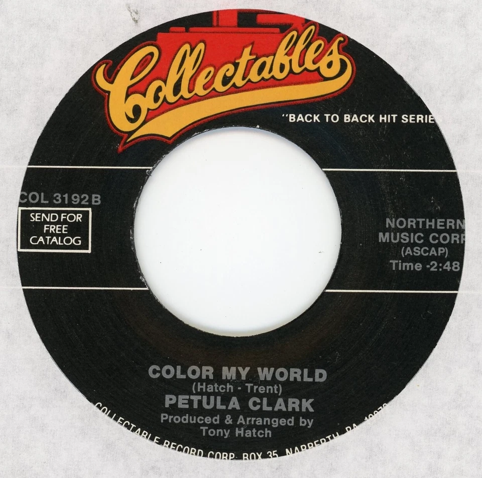 Pop 45 PETULA CLARK Color My World / Round Every Corner MINT Re NOS - Image 1 of 1