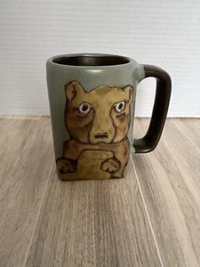 Mara Steingut Becher von Mara Of Morelia Mexico Künstler signiert. Hat Original Aufkleber - Bild 1 von 6
