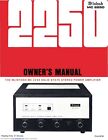 Bedienungsanleitung-Owner's Manual Für Mcintosh Mc 2250