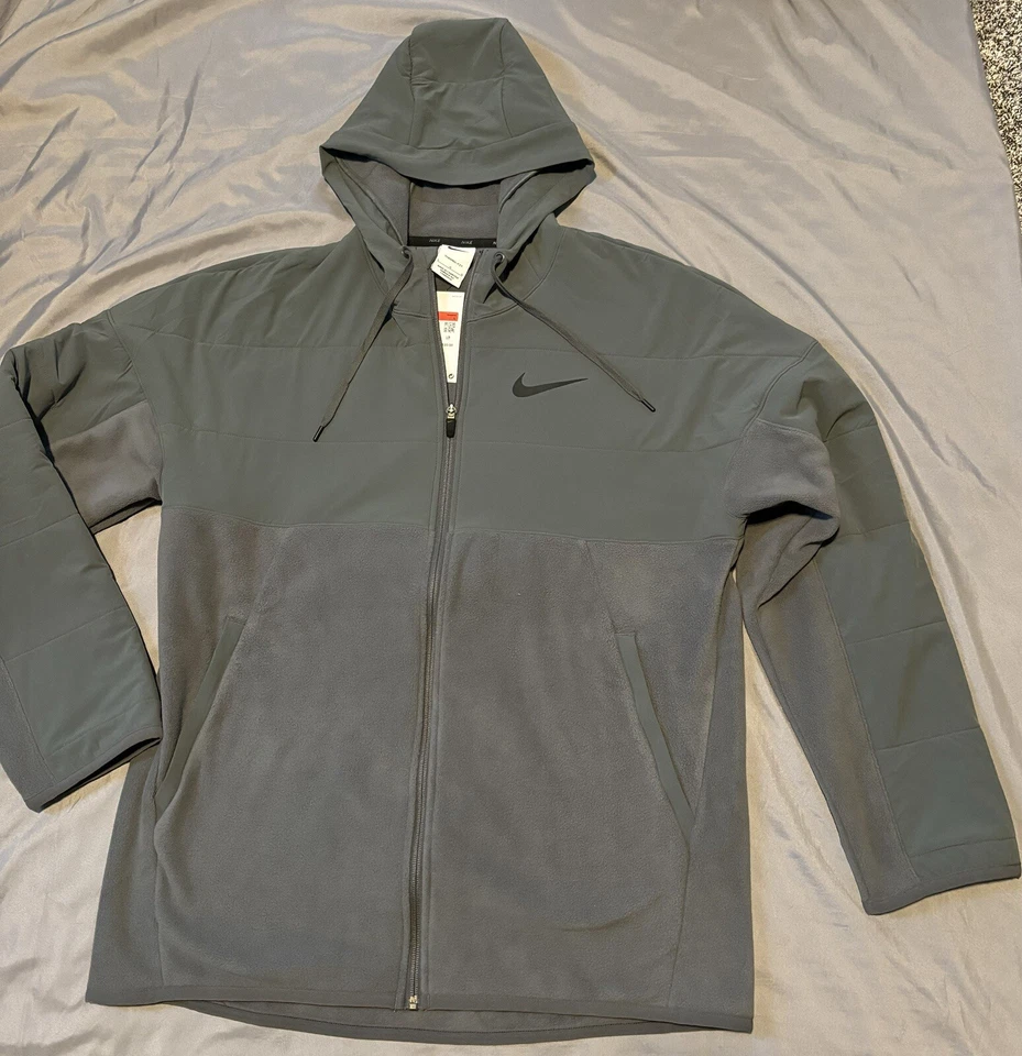 Men's Small S  Nike Therma-Fit Winterized Full Zip Hoodie Gray DD2128-068