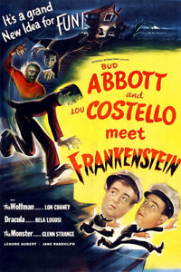 Abbott and Costello Meet Frankenstein film art mural décoration intérieure - AFFICHE 20x30