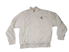 Madison Sportswear Jacket White Large Full Zip Lined Vintage 90s Festival Retro
