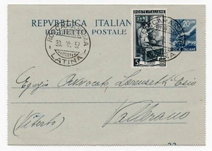 1946 - Repubblica italiana - Biglietto postale 20 L. e 5 L. blu - Picture 1 of 1