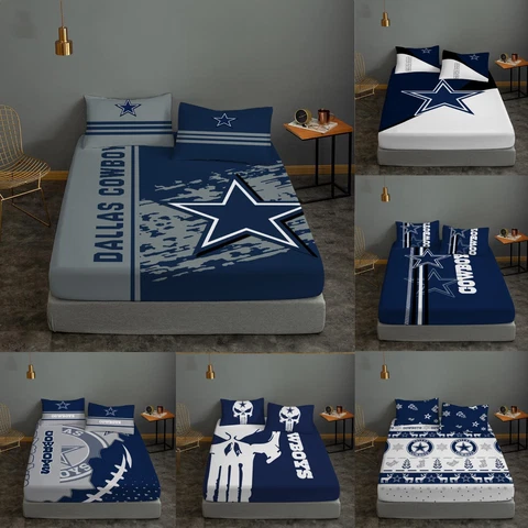 Dallas Cowboys Fitted Sheet 3 Pieces Deep Pocket Bedding Set Mattress Cover Gift Cover