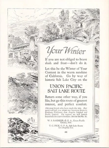 Union Pacific Salt Lake Route 1915 Vintage Print Ad California Travel - Bild 1 von 1