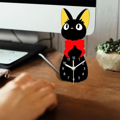 Cute Kitten Cat Table Clock Decoration for Study Room Home Office Countertop - Image 1 of 4