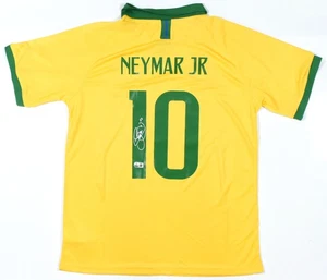 Von Neymar JR signiertes Brasilien Heim Fußball Trikot #10 - Beckett Hologramm *XL - Bild 1 von 3