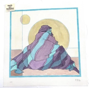 Family Arts Hand Painted Needlepoint Canvas "Moon Mother"  14 & 1/2" by 14 &1/2" - Picture 1 of 1