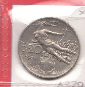 A220: Moneta Coin Vittorio Emanuele III - 20 Centesimi 1908 Libertà - Picture 1 of 1