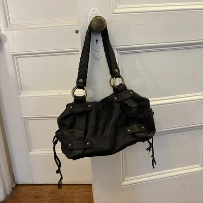HERMOSO BOLSO KOOBA INTERIOR GAMUZA LAVANDA CUERO NEGRO Foto 1 de 4