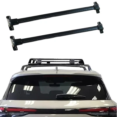 Barra transversal para portaequipajes de techo Infiniti QX60 2022-2026 rieles negros barra de aluminio Foto 1 de 4