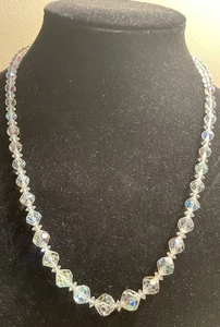 Vintage Kristall Laguna Halskette Schmuck mit Creolenverschluss. 22 Zoll - Bild 1 von 3