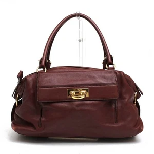 Salvatore Ferragamo SOFIA Bolso de Mano Bolso de Mano Mujer Cuero Rojo JAPÓN - Imagen 1 de 8