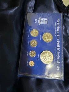 1973 FRANKLIN MINT FIRST COINAGE OF THE BRITISH VIRGIN ISLANDS PROOF COIN SET - Picture 1 of 8