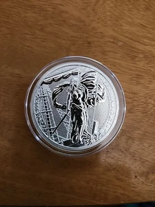 1 OZ 999 PURE SILVER 2021 GERMANIA 5 MARK ROUND BULLION COIN COA BU GIRL CAPSULE - Picture 1 of 2